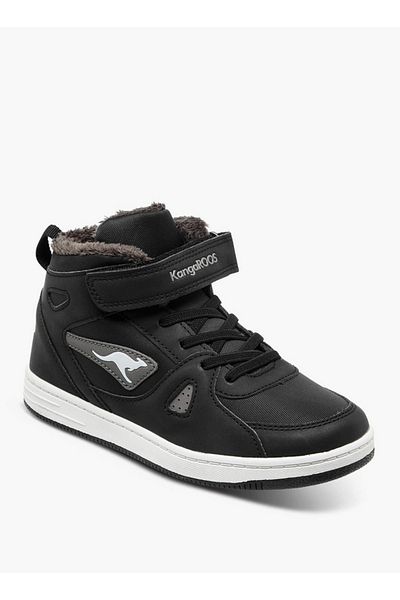 Kangaroos Boys' Logo Applique High Top Shoes with Hook and Loop Closure