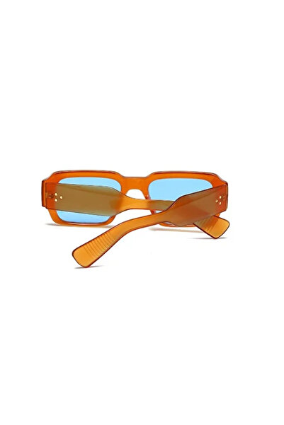 Toz Vintage Zurella Orange Frame Blue Glass Vintage & Retro Unisex Sunglasses