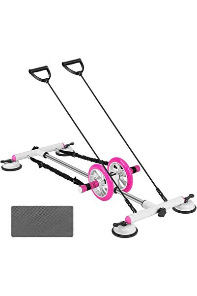 Generic عجلات دوارة 6 في 1 لتمارين البطن مع وسادة الركبة وحبل السحب