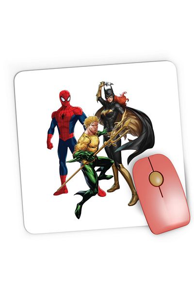OEM Mousepad Gaming Aquaman Batwoman Spiderman Superhero Trident, 21x19 см