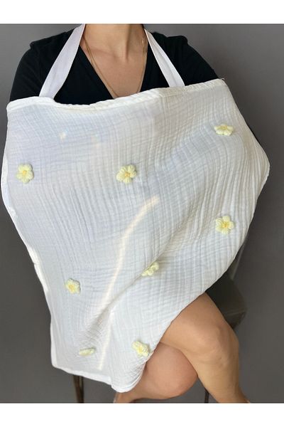 Bond Bestie 4 Layer Muslin Nursing Cover with Adjustable Strap, Elastic, 100% Cotton Muslin, Floral Pattern