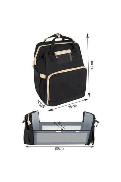Mercaton Geanta-pat multifunctionala pentru bebelusi, cu manere, negru, 35x14x45 cm, Isotrade