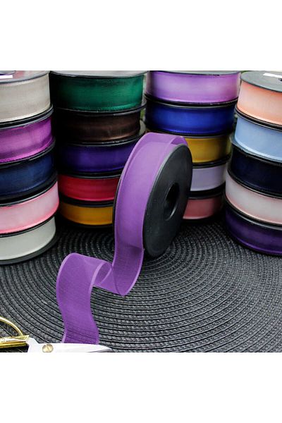 HOBİ55 Chiffon Ribbon 2,5cm 20Mt Lilac