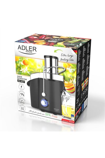 Adler Europe Adler | Sokowirówka | AD 4127 | Typ Sokowirówka | Czarny matowy | 1000 W | Liczba prędkości 2
