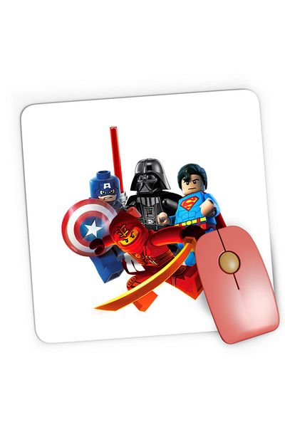 OEM Mousepad Gaming Heroes Group Superman Darth Vader Captain America, 21x19 см