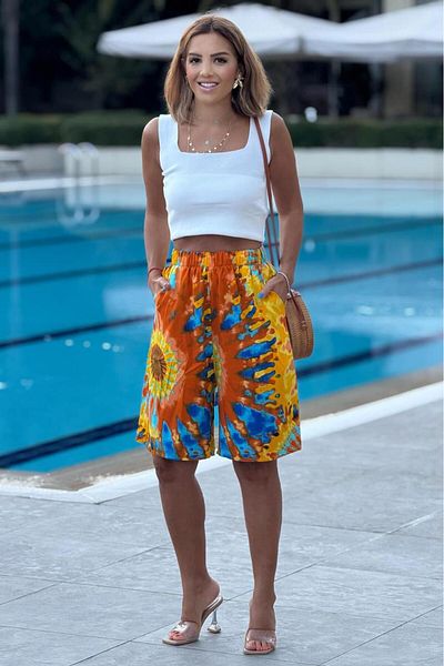 Nevin Kaya Moda ΜΟΝΟ ΣΟΡΤΣ Κίτρινο έθνικ σχέδιο