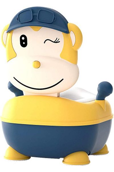 Little Mom Olita pentru copii Little Mom Monkey Yellow, cu adaptor moale din spuma PU, manere laterale, capac r