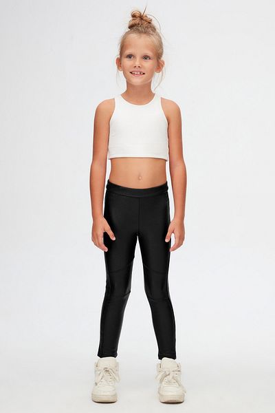 LOVETTI Black Girl's Winter Leather Pants