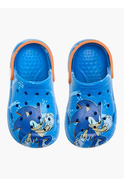 Sonic Graphic Print Clogs with Backstrap