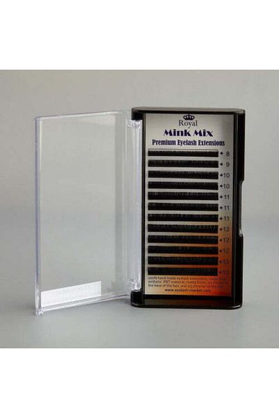 Royal Beauty Extensii de gene premium ROYAL Mink, curbă D, lungimi mixte, grosime 0,20 mm, 12 rânduri