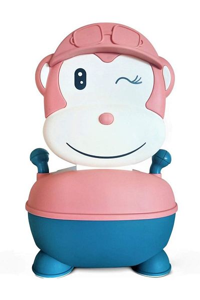 Little Mom Olita pentru copii Little Mom Monkey Pink, cu adaptor moale din spuma PU, manere laterale, capac rab