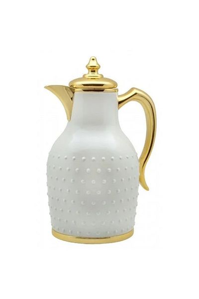 BASURRAH Basurra Thermos Set for Tea & Coffee, 2 Pieces, White, 0.75L-1L