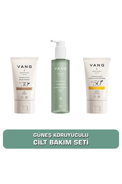VANG 3'LÜ CİLT BAKIM SETİ BB Krem - Yağ Bazlı Cilt Temizleme Jeli - Nemlendir...