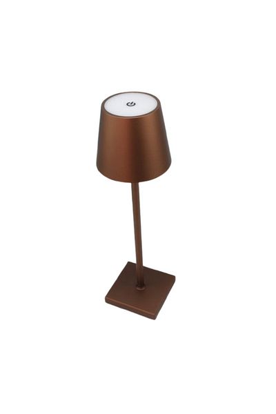 Tescomak Rechargeable touch LED table lamp with telescopic rod, brown