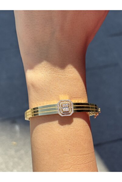 Has Kuyumcum 14 Ayar Altın Üç Şerit Baget Kelepçe