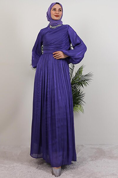 giz astore Zeliş Taşlı Abiye Mor