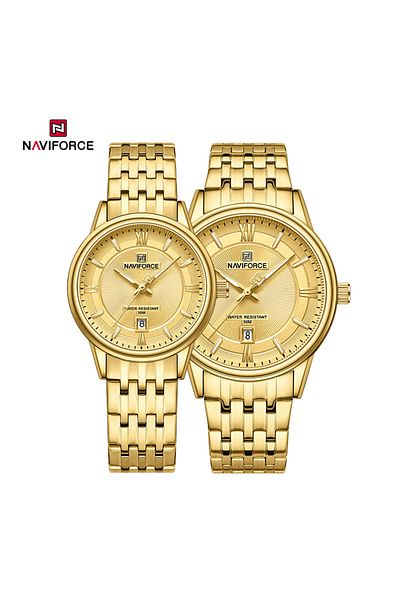 Naviforce NF8040 Classic Exquisite High Quality Romantic Gift Stainless Steel Couple Watches