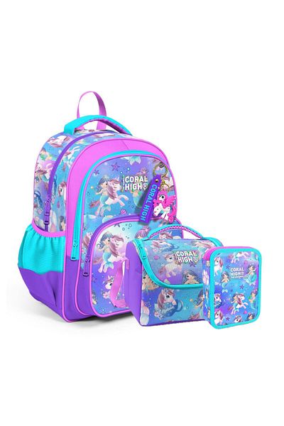 Coral High Kids 3-Piece School Bag Set (New)