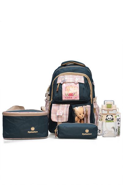 ELATAE Set of 4 Primary School Bags School Bag & Thermal Lunch Bag & Pen Holder & Water Bottle 1395