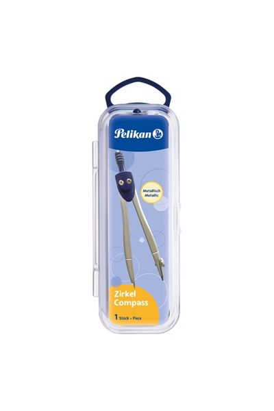 Herlitz Compass Pelikan With 2 Lead Refills, Material Plastic & Metal, Plastic Case