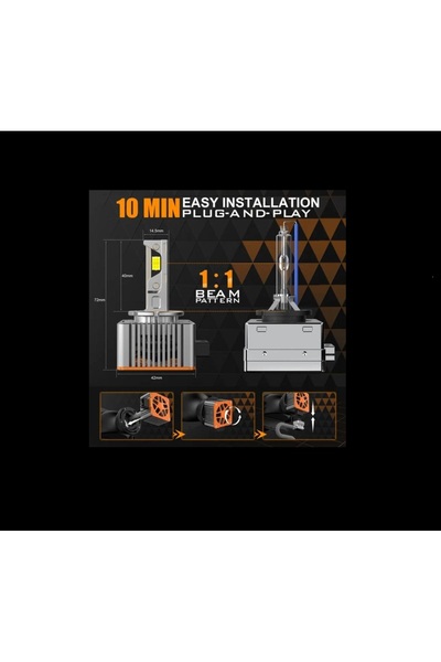 SOARE Set of 2 D1S xenon conversion car LEDs D-Series 120W 21000LM 6000K