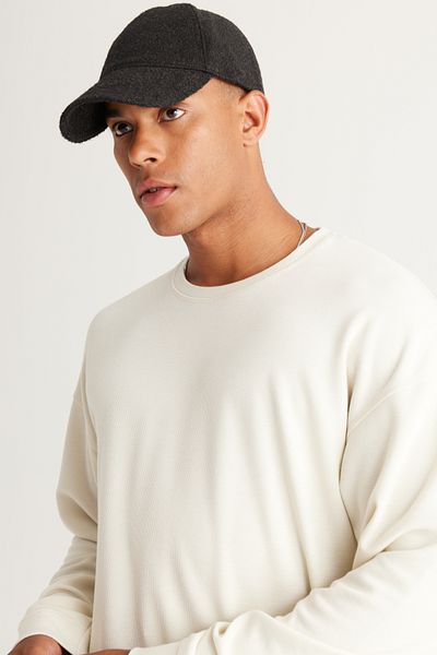 AC&Co / Altınyıldız Classics Men's Beige Loose Fit 3 Thread Crew Neck Jacquard Sweatshirt with Fleece Inside