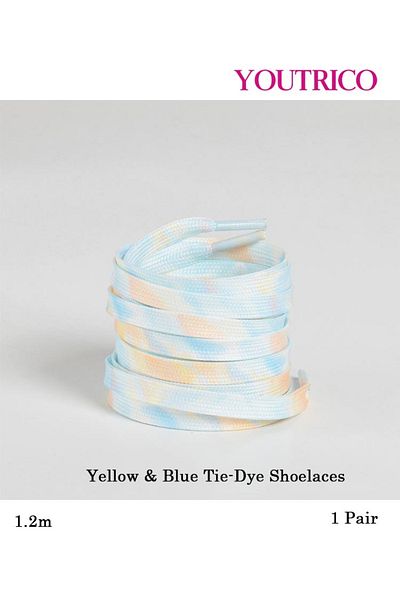 Youtrico 1 Pair Ombre Tie-Dye Flat Shoelaces - 120cm Polyester Laces