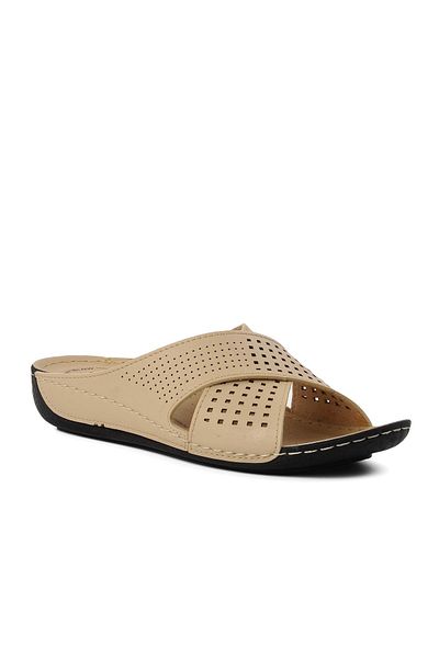 AYK'S Beige Women's Slippers 16.004 Z