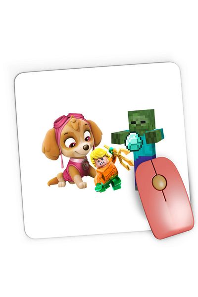 OEM Mousepad Gaming Aquaman Skye Paw Patrol Zombie Minecraft, 21x19 см