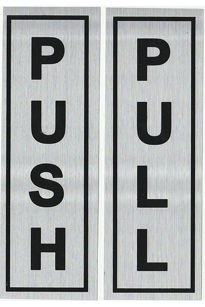 Yuwell YU WELL Push Pull Sign Stickers Self Adhesive Push & Pull Signage Board Glass Door Sticker
