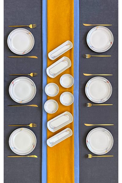 Erbaşlar Never Round 14 Piece Luxury Breakfast Set for 6 People Breakfast Set