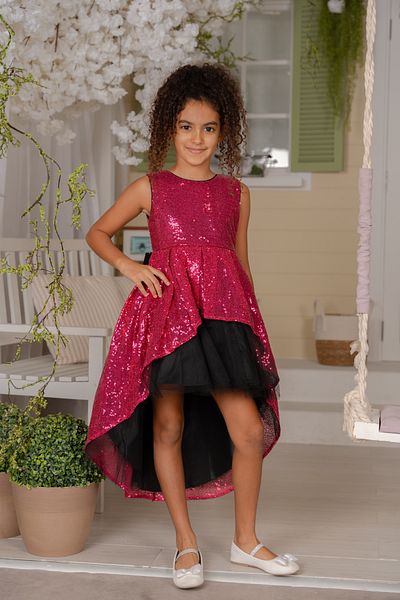ddaniela D' Daniela - Cyra Red Sparkle Dress with Bow