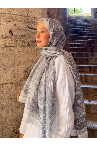 Ahsenhijab Retro Desen Pamuk Soft Şal Romantik Seri