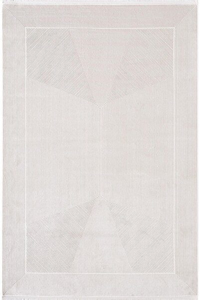 Karmen Halı Cosmos CS006W Beyaz Halı Modern Detaylı Pamuk Taban Viskon Tozuaz...