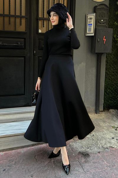 BİNAAR Seasonal Scuba Skirt Black
