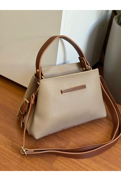 Bagnest Useful Women's Hand and Shoulder Bag with Slats on the Front