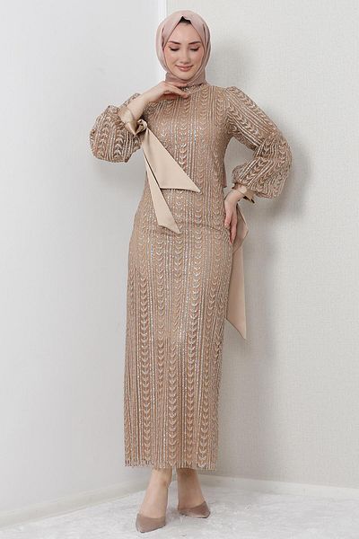 GİYZAMİLA Βραδινό φόρεμα Pearl Hijab Χρυσό