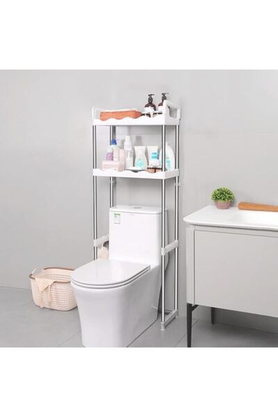 Hexar ® رف حمام من طبقتين فوق المرحاض، مصنوع من الفولاذ المقاوم للصدأ، بسعة 2...