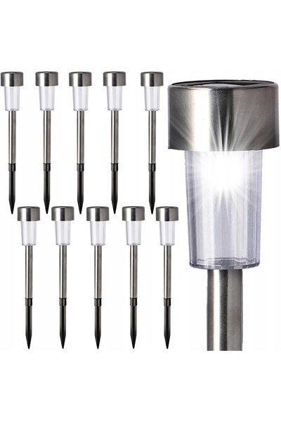 jumi 10 x LAMPĂ SOLARĂ din INOX pentru stâlp de grădină