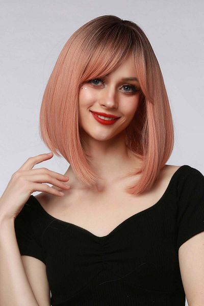 WildFashion Pink-blond wig medium bob with bangs PER111-100