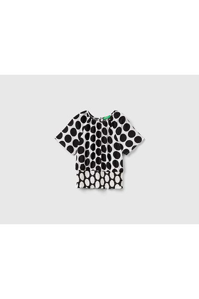 United Colors of Benetton Girls' Loose Polka Dot Blouse
