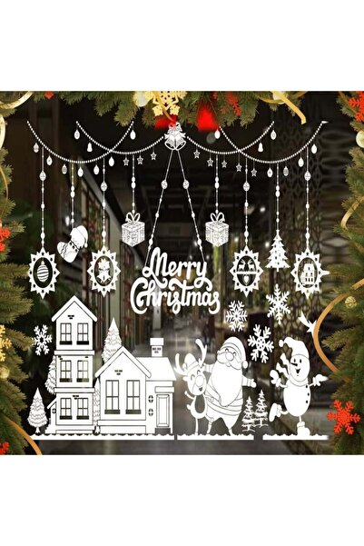 Anyingkai Set de autocolante pentru fereastră, PVC, alb, 61 x 72 cm