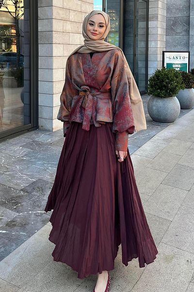 BİNAAR Kraş Skirt Claret Red