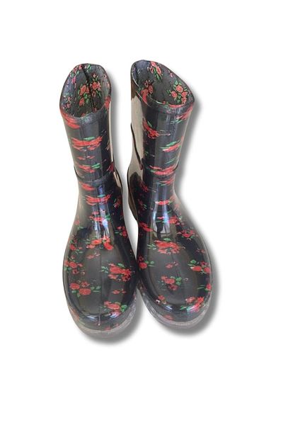 belixspor Women's Boots with Garden and Rain Flowers 36-40 Red