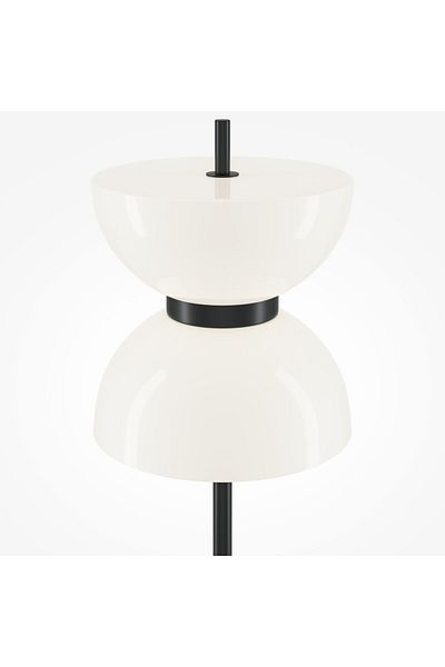MAYTONI Kyoto LED floor lamp, with switch, 11W, 1300lm, warm light, IP20, black+white,
