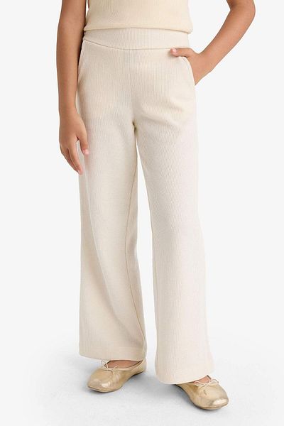 DeFacto Girls Wide Leg Waffle Wide Leg Pants with Pockets E8293A825Au