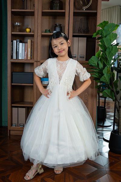 ddaniela D' Daniela - Julietta White Party Dress with Sleeves