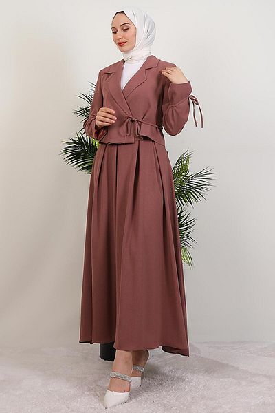 GİYZAMİLA Benay Double Set Dusty Rose