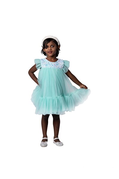 ddaniela فستان حفلات أخضر لامع مزين بالترتر من دي دانييلا