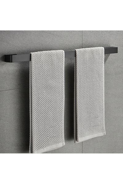 jumi CUIER DE BAIE, SUPORT DE BAIE MONTAT PE PERETE pentru prosoape, LOFT, negru, 60 cm